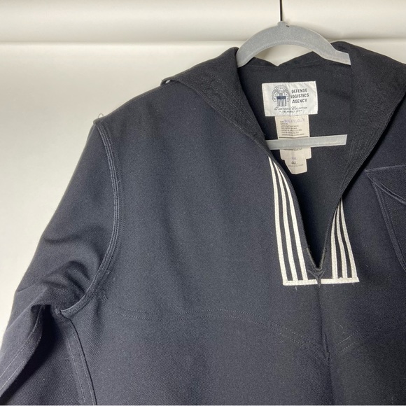 Vintage US Navy Defense Logistics Agency Men’s 44L Black Sailor Top Nautical - Picture 4 of 9